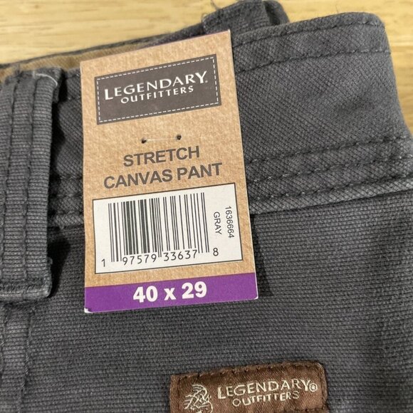 NEW Legendary Outfitters Men's 40x29 Stretch Canvas Pants Gray - Picture 7 of 11